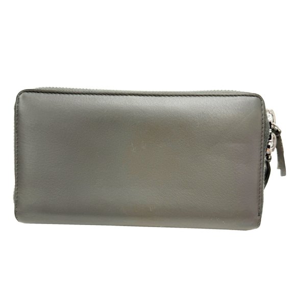 BALENCIAGA 381226 Paper Continental Wallet Round Men's Women's Long Leather Grey - Picture 2 of 10